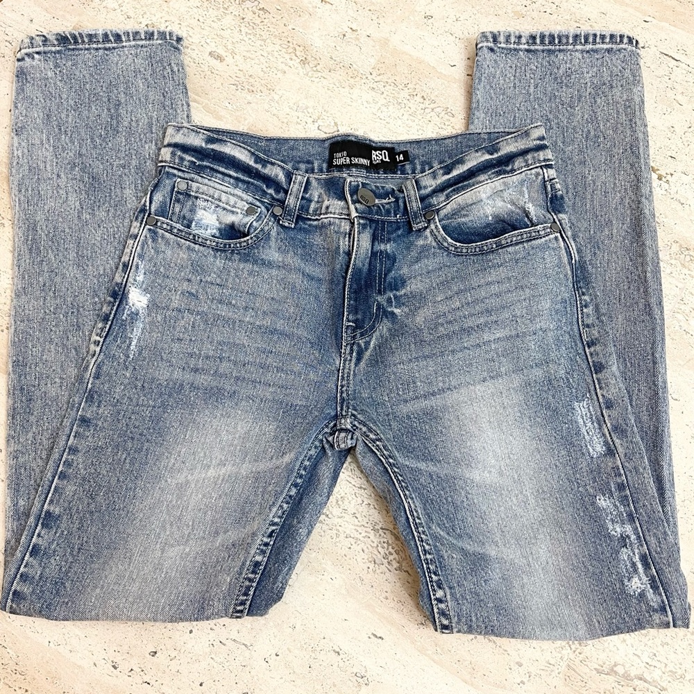 RSQ Tokyo Super Skinny Boys Light Wash Jeans Size 14 Sold at Tillys